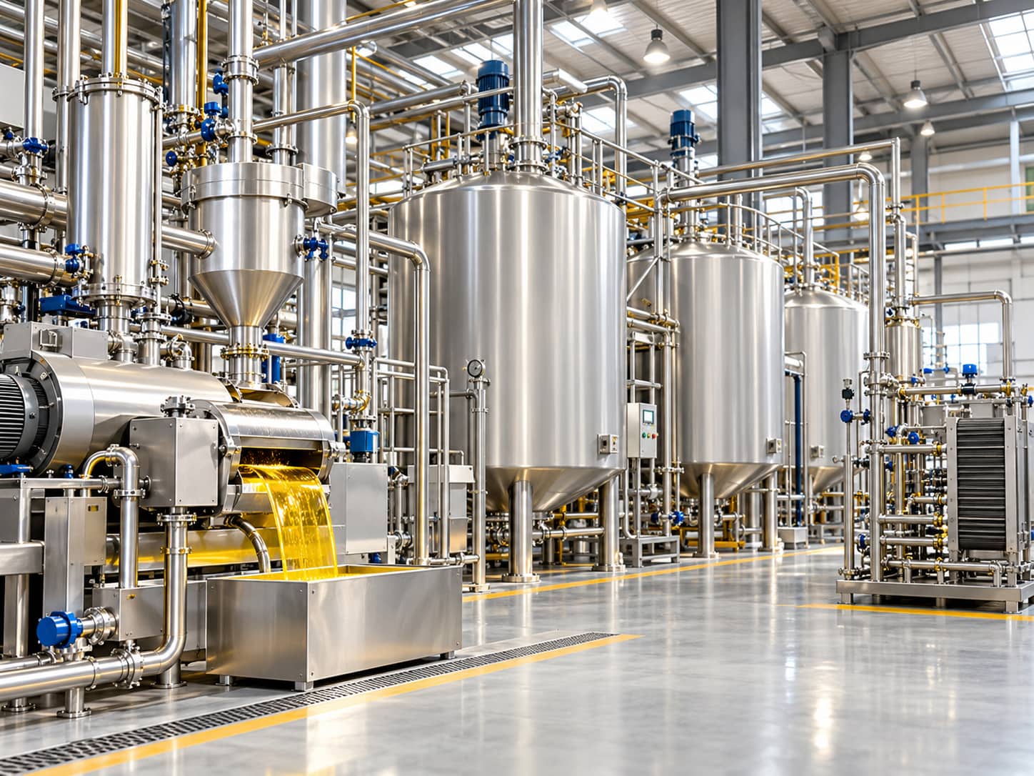 Oil extraction and processing facility