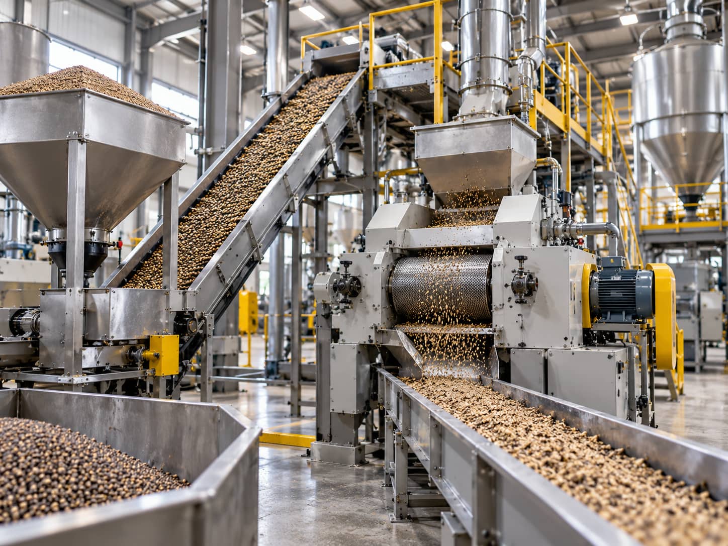 Cotton seed cleaning and crushing