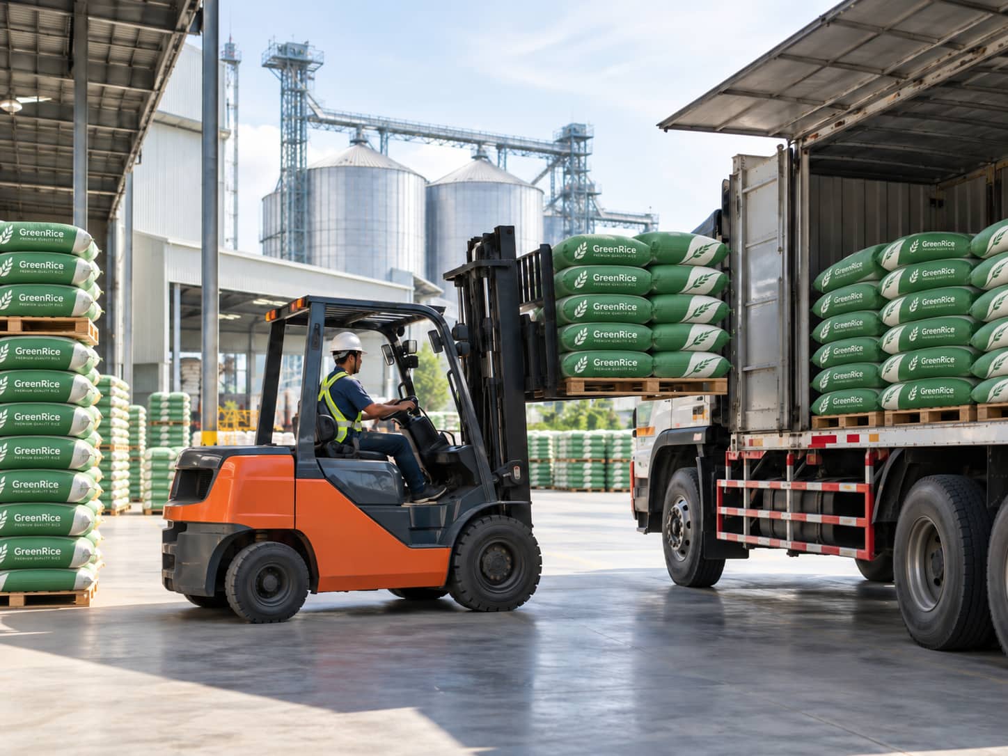 Rice loading and distribution
